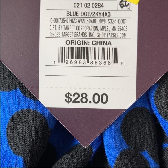 Ava & Viv Blue Polka Dot Long Sleeve Knot Front Blouse - Picture 5 of 10